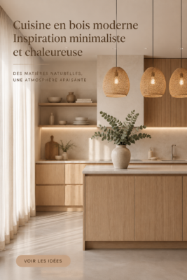 Cuisine moderne en bois, alliant design chaleureux et minimalisme