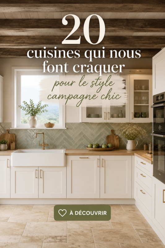 Cuisine au style campagne chic avec des meubles en bois naturel