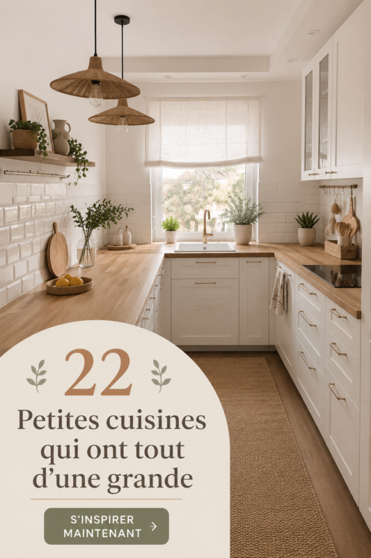 Agencement moderne d'une petite cuisine pratique et cosy