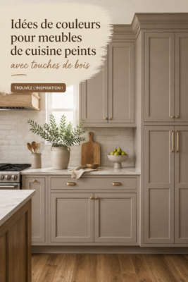 Exemple de cuisine moderne avec meubles peints et accents en bois