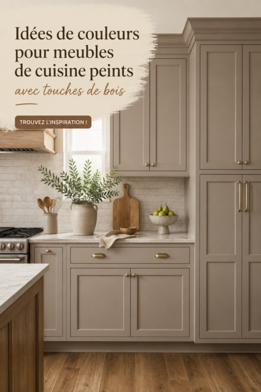 Exemple de cuisine moderne avec meubles peints et accents en bois