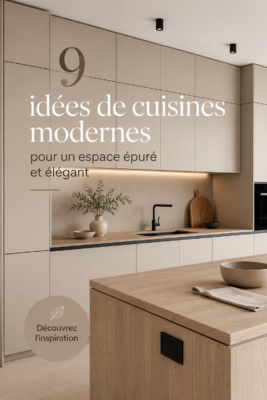 Cuisine moderne et élégante avec des éléments design et chaleureux
