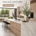 Îlot de cuisine XXL avec un espace convivial pour la famille et les amis.