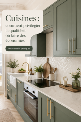 Une cuisine moderne avec des éléments de qualité et un aménagement fonctionnel.
