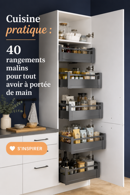 Une cuisine cosy avec des rangements malins intégrés.
