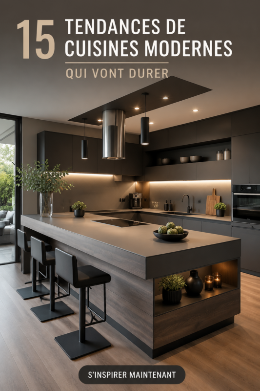 Cuisine moderne aux lignes épurées et chaleureuses.
