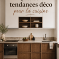 Cuisine cosy tendance avec des matériaux naturels et des couleurs chaudes