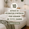 Une petite chambre chaleureuse avec des couleurs claires et un mobilier optimisé pour un espace agrandi.