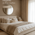 Chambre moderne avec décoration en tons neutres