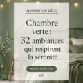 Chambre avec des murs verts et une décoration cosy, invitant à la sérénité.