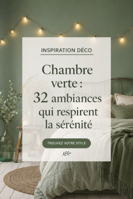 Chambre avec des murs verts et une décoration cosy, invitant à la sérénité.