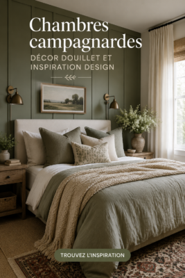 Chambre de ferme cosy avec des couleurs chaleureuses et du mobilier en bois