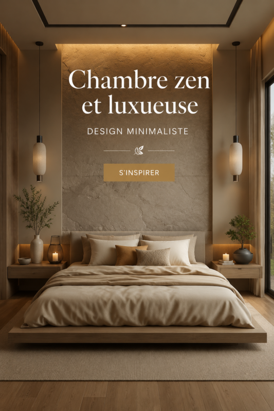 Chambre zen et cocooning avec des couleurs douces et des décorations minimalistes