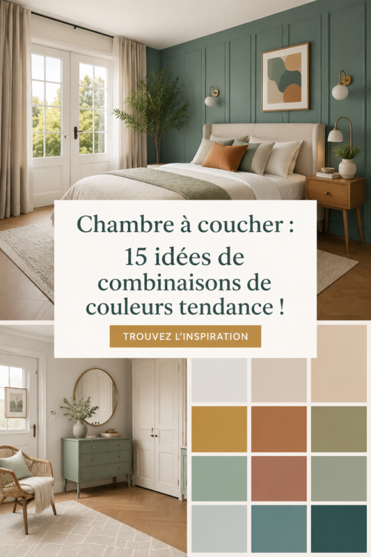 Chambre à coucher cozy avec des couleurs tendance