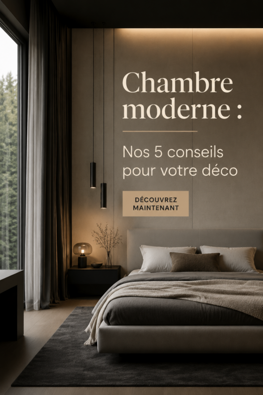 Chambre moderne avec une décoration cozy et des accents design.