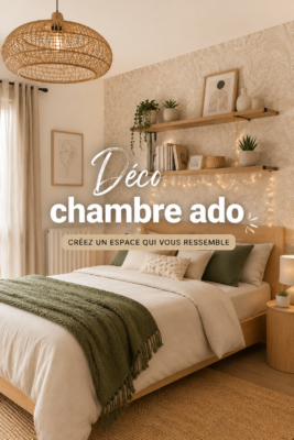 Chambre ado bien décorée avec un style moderne et cozy.