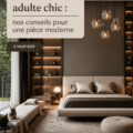 Chambre adulte chic et moderne avec des couleurs harmonieuses et des accessoires de décoration élégants
