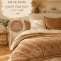 Édredon en velours gansé dans une chambre cosy
