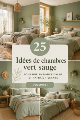 Chambre décorée en vert sauge pour une ambiance apaisante