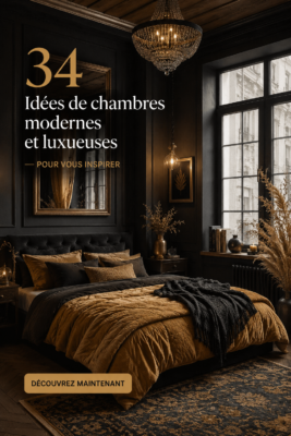 Chambre moderne et élégante avec une décoration luxueuse et cozy.