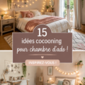 Chambre d'ado cosy avec des couleurs douces et des textiles confortables.