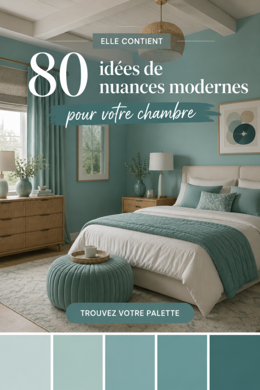 Palette de couleurs modernes pour une chambre cozy
