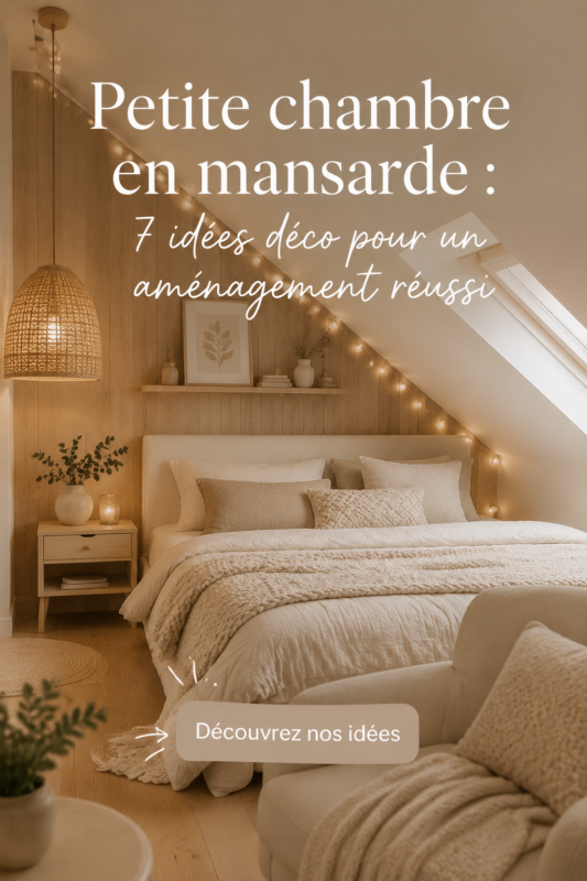 Chambre en mansarde joliment décorée avec des couleurs claires et un bon agencement