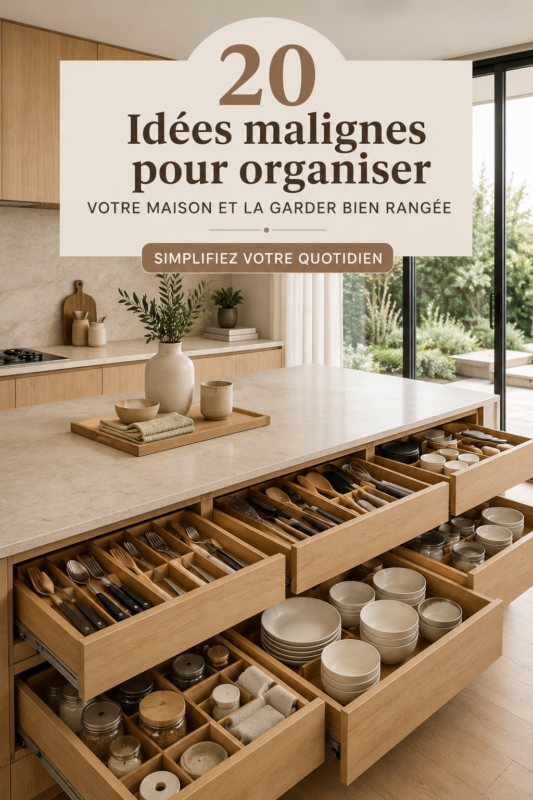 Une maison cozy et bien organisée avec des solutions de rangement pratiques.