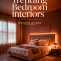 Une chambre à coucher élégante avec des décorations tendance.