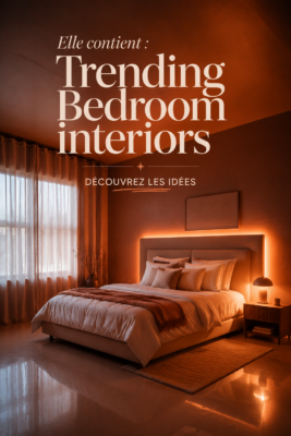 Une chambre à coucher élégante avec des décorations tendance.