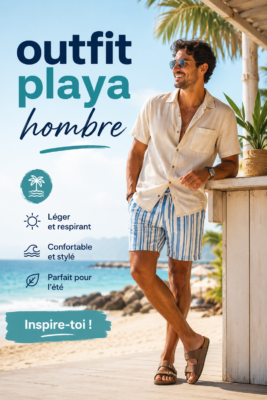 Tenues d'été pour hommes, incluant t-shirts et shorts légers.