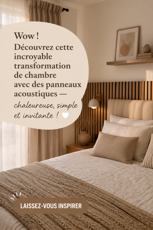 Chambre cosy avec des panneaux Akupanel en bois