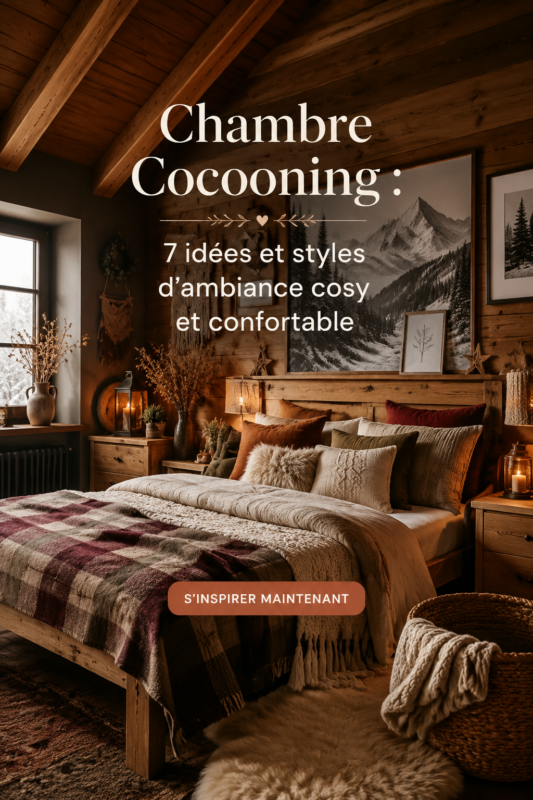 Chambre cocooning avec des couleurs douces et des textures chaleureuses