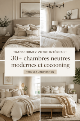 Chambre neutre avec des touches confortables et modernes