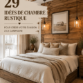 Chambre rustique avec des murs en bois et une ambiance cocooning.
