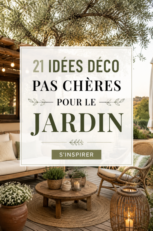 Un jardin décoré avec des éléments économiques et créatifs