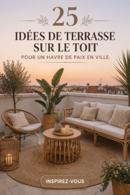 Terrasse cosy décorée avec des plantes et du mobilier confortable