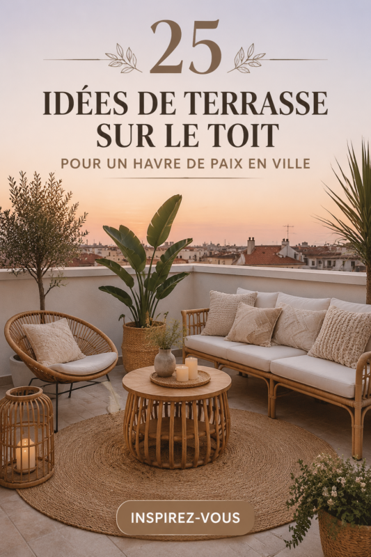 Terrasse cosy décorée avec des plantes et du mobilier confortable