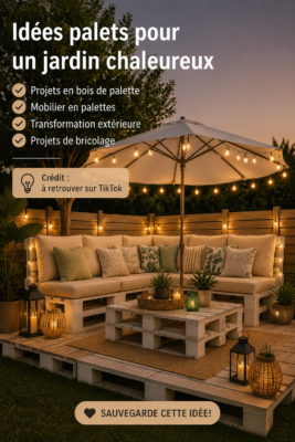 Mobilier cosy en palettes fait maison dans un salon