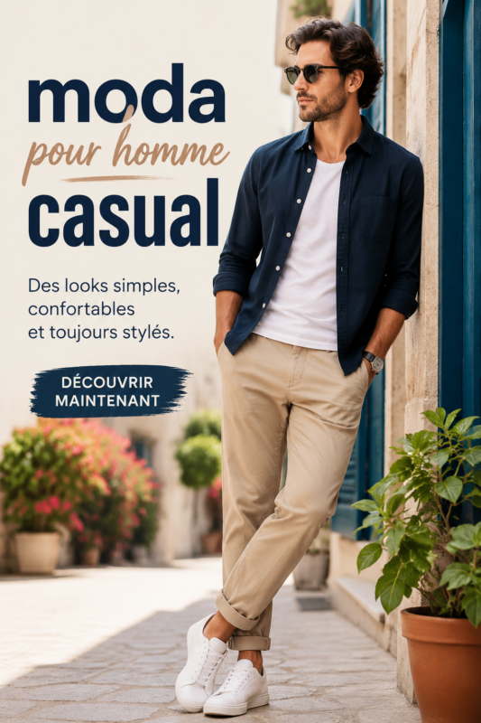 Homme en mode décontractée avec des vêtements stylés