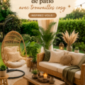Patio décoré dans un style bohème avec des coussins et des plantes