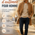 Homme habillé en tenue d'automne avec un pull et un manteau élégant, dans un décor naturel.