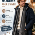 Un homme portant une tenue d'hiver confortable avec un manteau et une écharpe