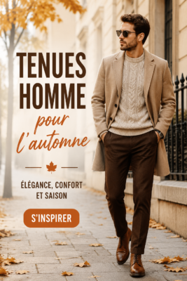 Un homme portant une tenue d'automne élégante avec un pull et une veste.
