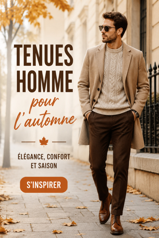 Un homme portant une tenue d'automne élégante avec un pull et une veste.