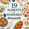 Table joliment décorée pour la fête de Hanoukka avec des plats traditionnels