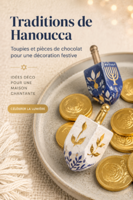 Décorations chaleureuses et festives pour Hanouka dans un intérieur cozy