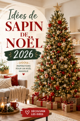Sapin de Noël decoré avec des lumières et des ornements modernes pour 2026