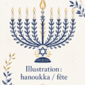 Une décoration cozy de Hanukkah avec des illustrations festives.