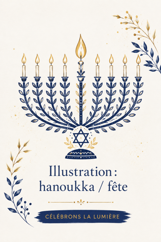 Une décoration cozy de Hanukkah avec des illustrations festives.